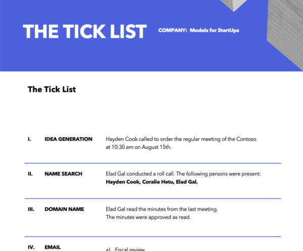 The Tick List